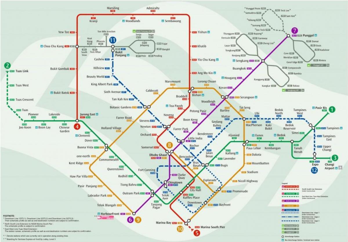 carte du métro de Singapour
