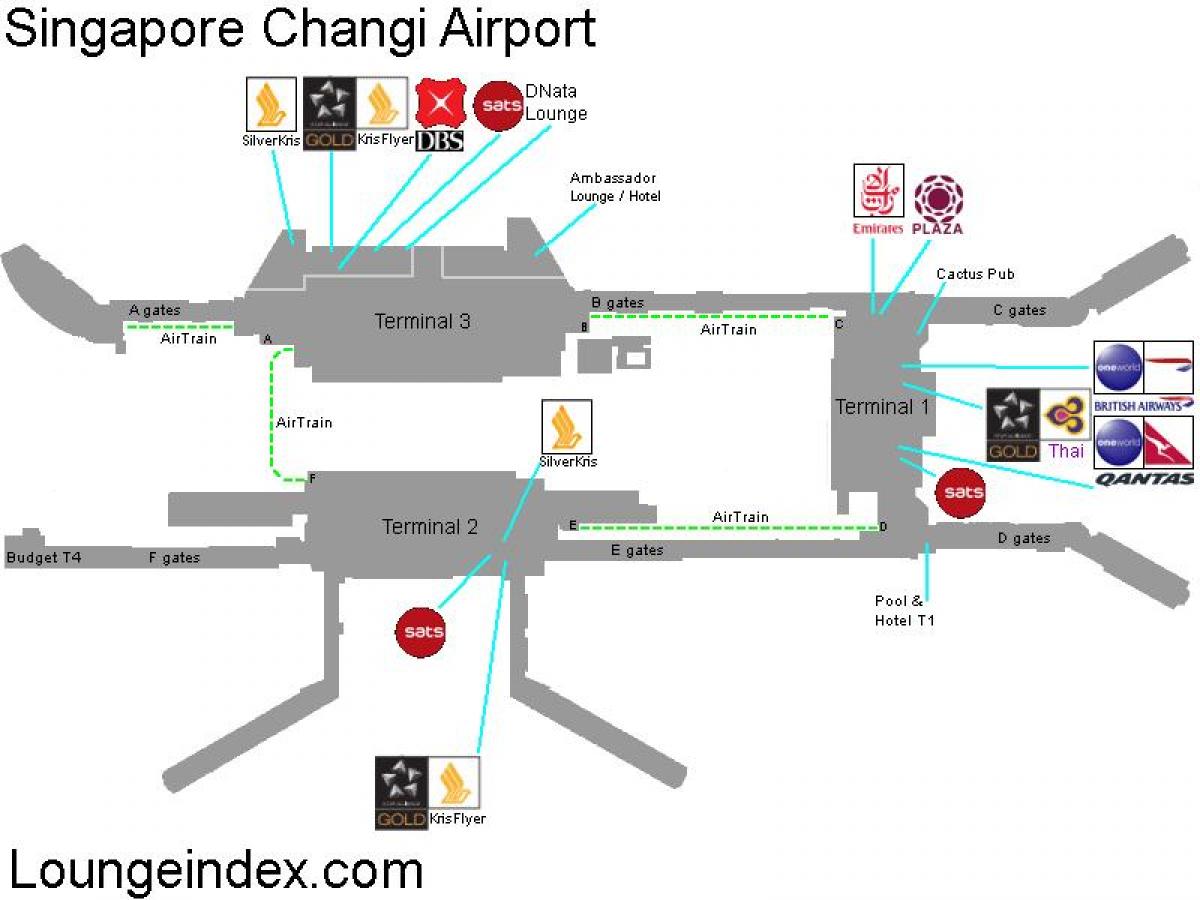 carte de l'aéroport de Singapour