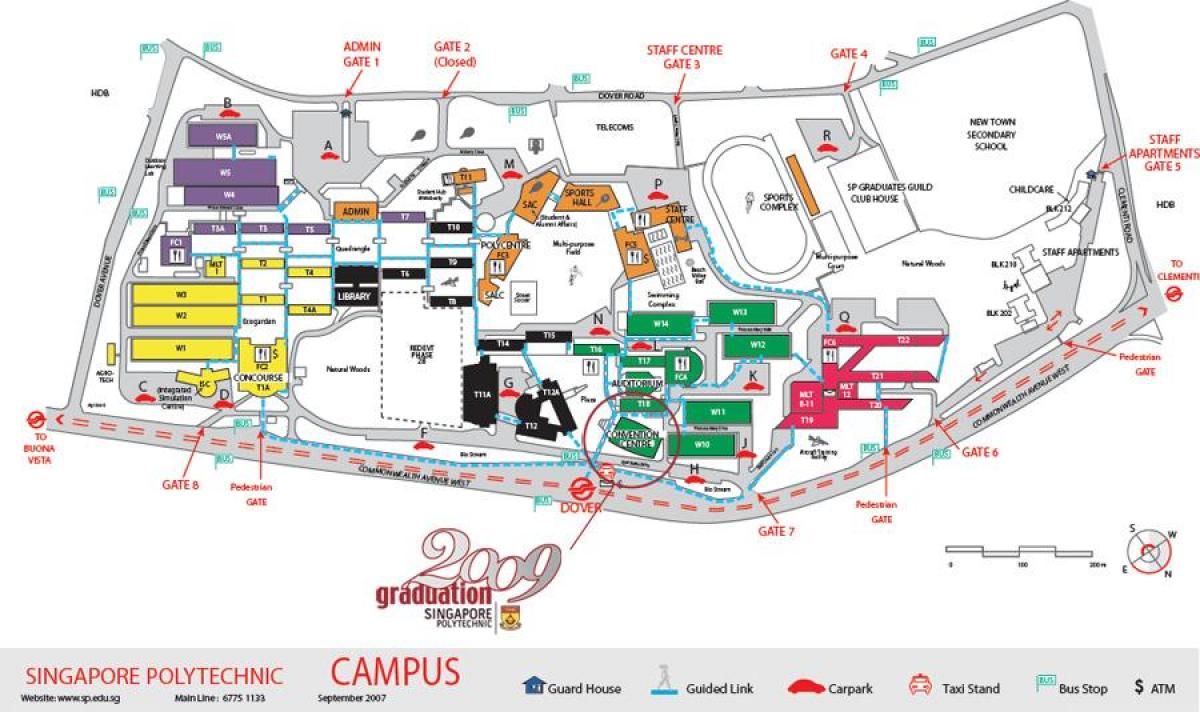 la carte de Singapore Polytechnic