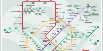 Lrt la carte de l'itinéraire Singapour