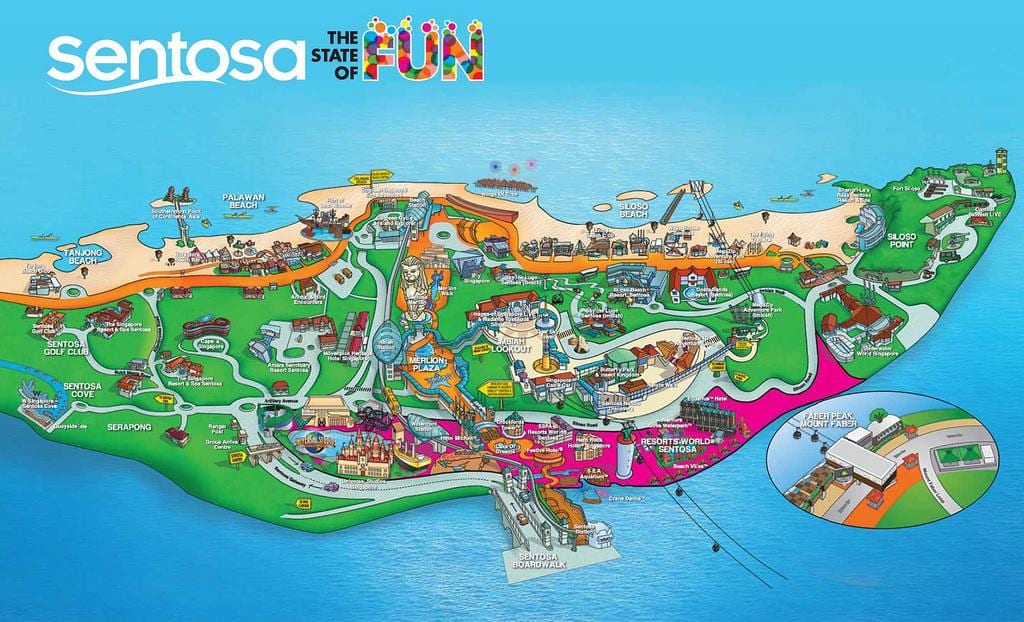 carte de l'île de sentosa
