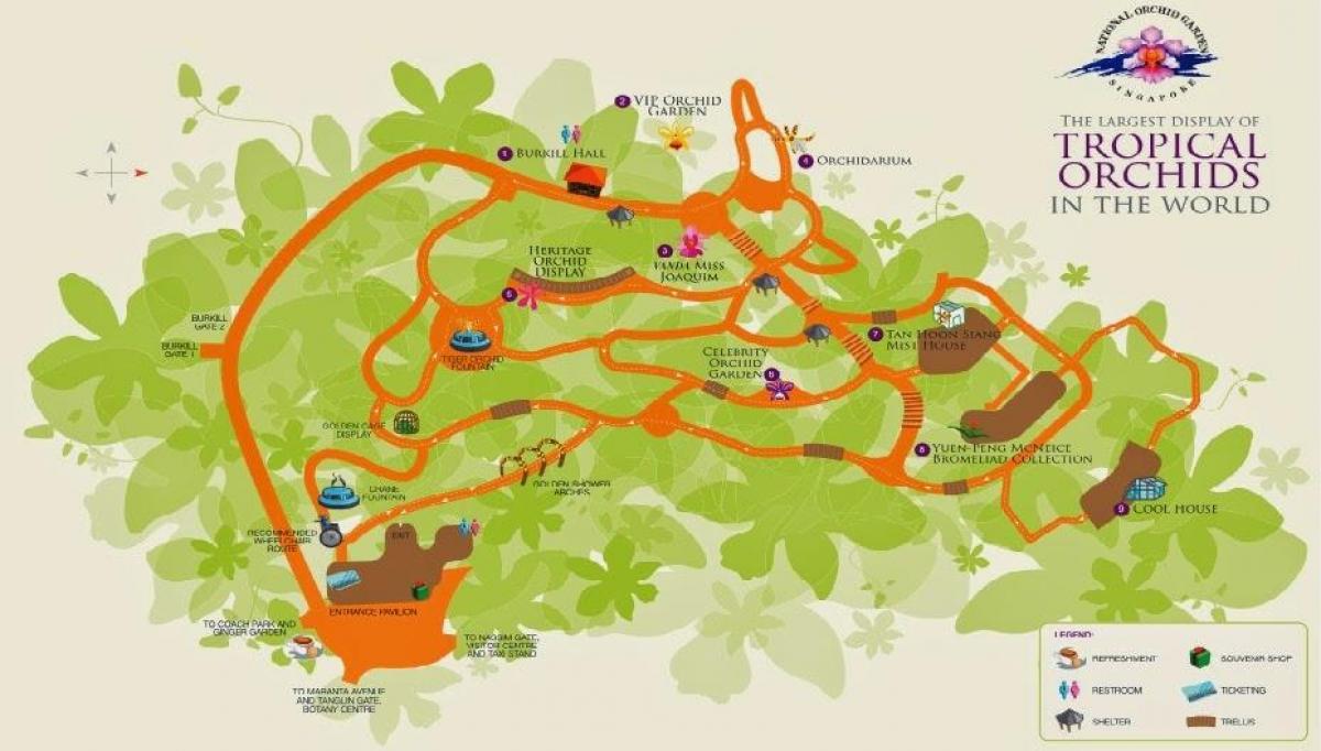 Singapore botanic gardens carte
