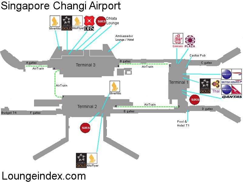 carte de l'aéroport de Singapour