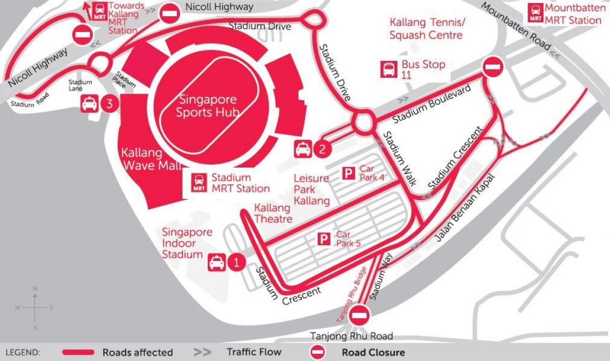 la carte de Singapore sports hub