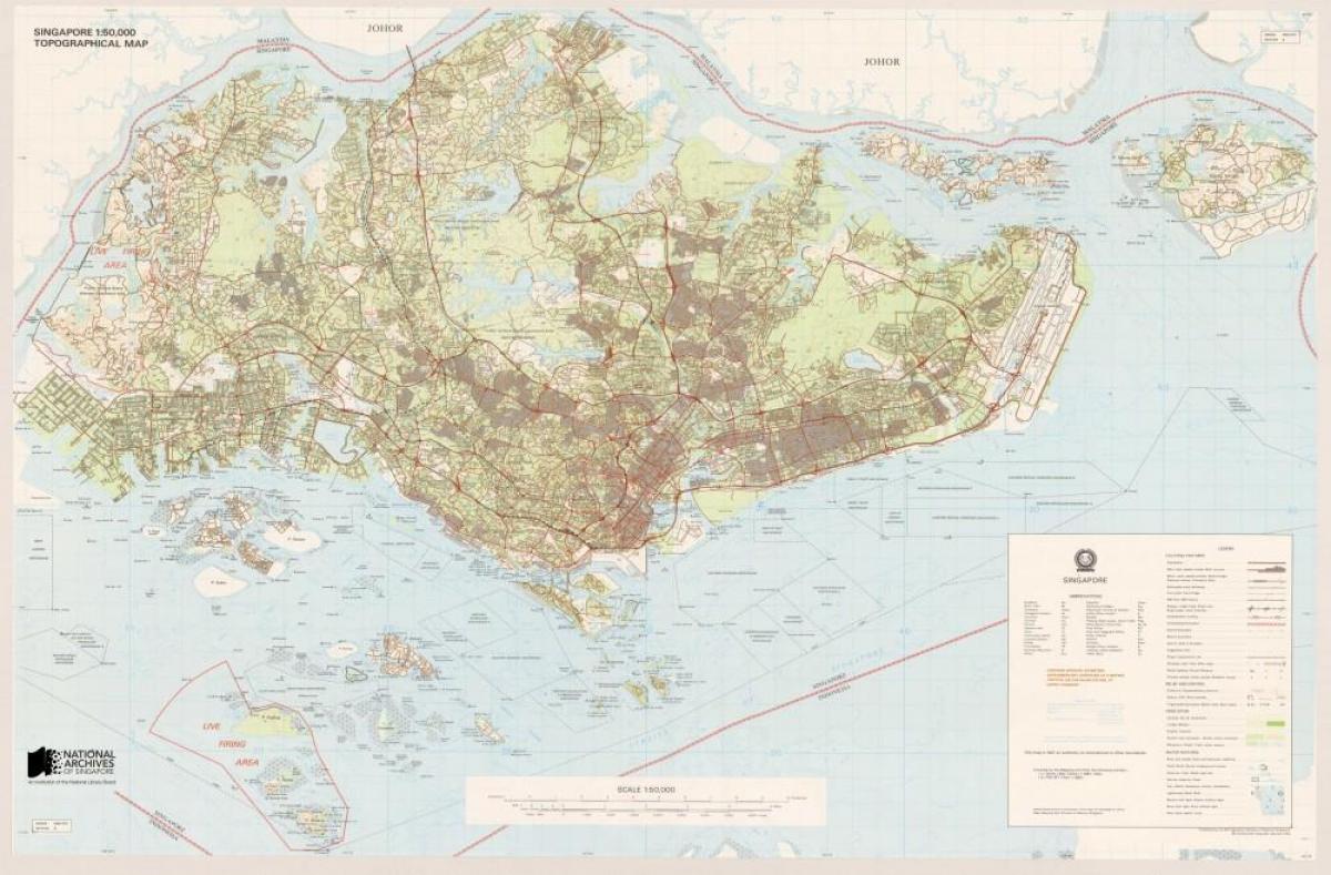 carte de Singapour topographiques