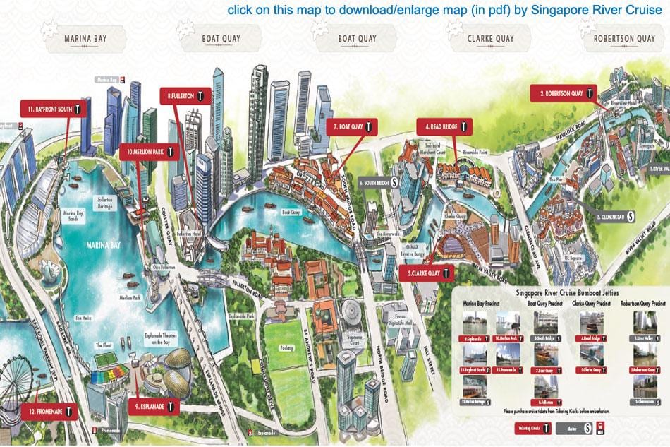 carte de la Rivière de Singapour Croisière