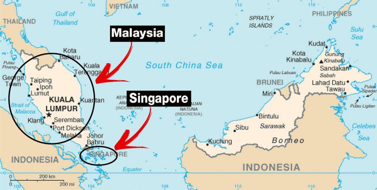Singapour carte du monde