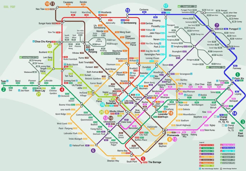 smrt Singapour carte
