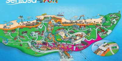 Carte de l'île de sentosa