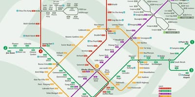 Système Mrt la carte de Singapour