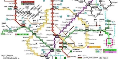 La station de Mrt 7 stations de la carte