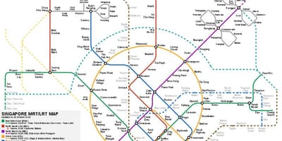 Singapour système mrt la carte