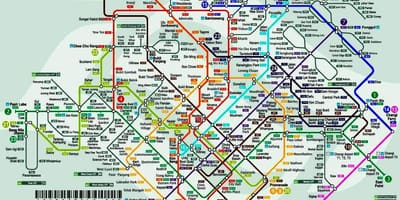 Le Mrt la carte de l'itinéraire Singapour
