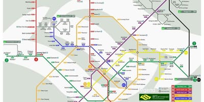 Singapour mrt carte de la ligne